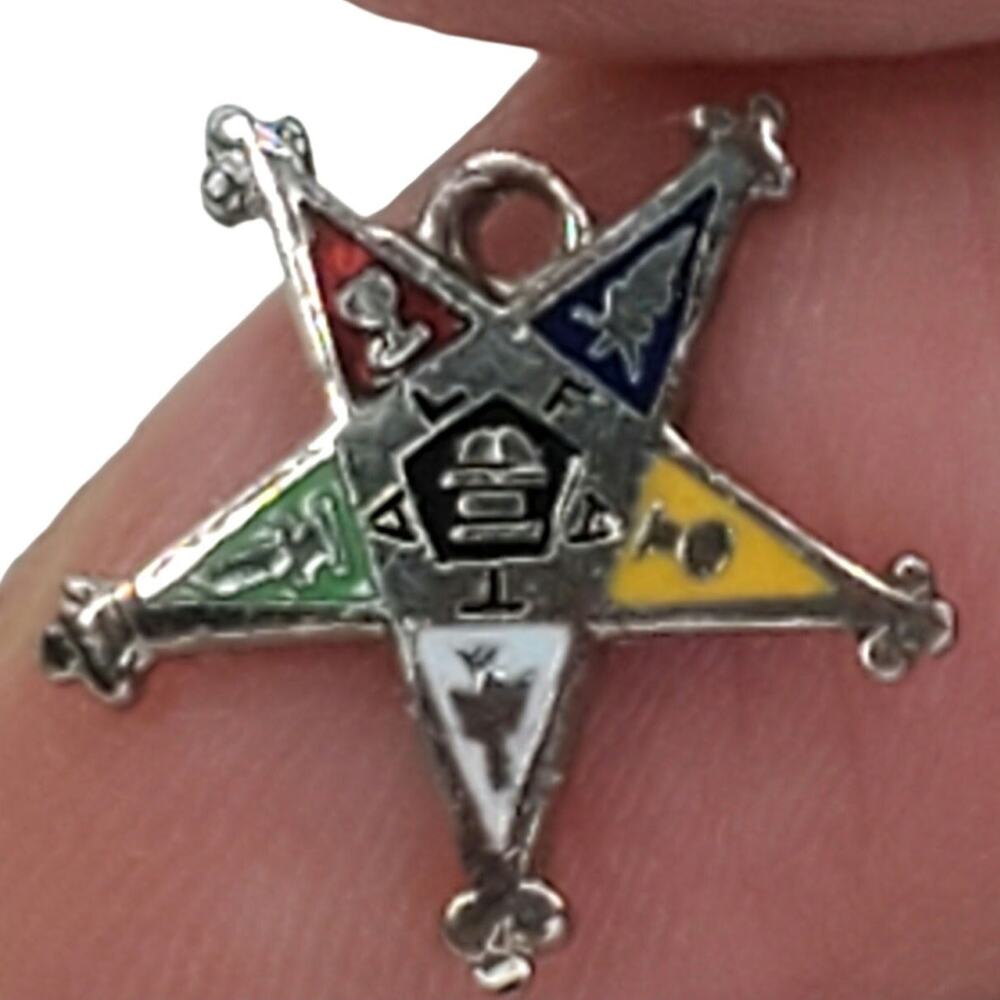 Vtg Order of The Eastern Star Tiny Pendant Fraternal Masonic OES